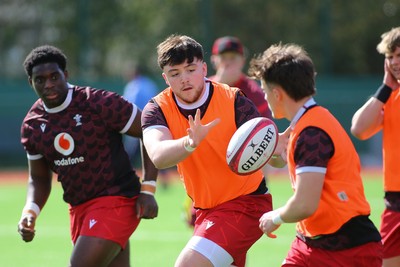 140326 - Wales U18 v Italy U18 - Players of Wales warm up before kick off