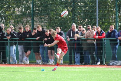 140326 - Wales U18 v Italy U18 - Will Ford of Wales kicks at goal