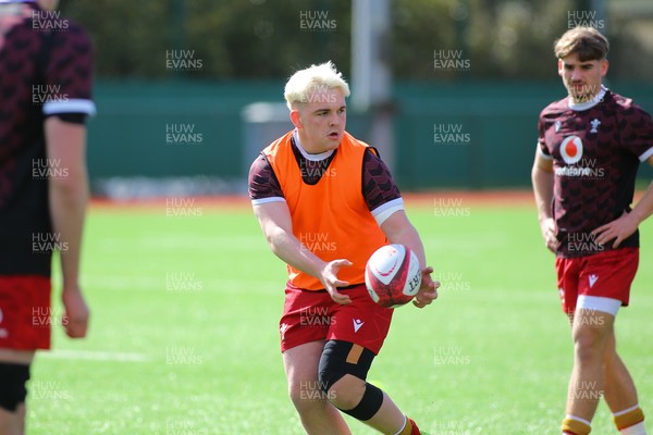 140326 - Wales U18 v Italy U18 - Players of Wales warm up before kick off