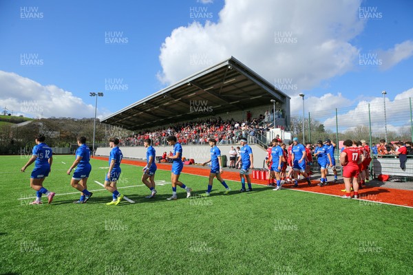 140326 - Wales U18 v Italy U18 - Players of Italy take the field