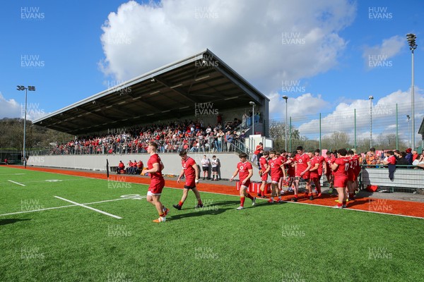 140326 - Wales U18 v Italy U18 - Players of Wales take the field