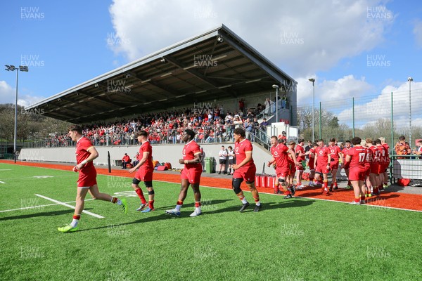 140326 - Wales U18 v Italy U18 - Players of Wales take the field