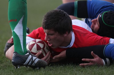 22.03.09 Wales vs. Italy. Under 18's 6 Nations. Adam Jones crashes over to score for Wales. 