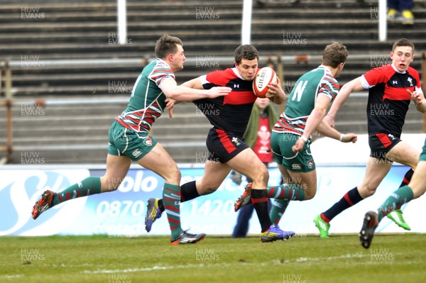 120213 - Wales U18 v Leicester Tigers Academy -   Joe Thomas of Wales runs with the ball