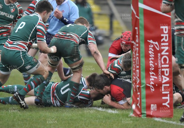 120213 - Wales U18 v Leicester Tigers Academy -   Alex Jefferies of Wales scores 