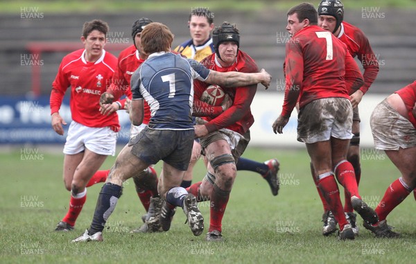 16.03.08 ..  Wales U18 v Scotland U18, Aberavon -  Wales' James Thomas is tackled by Michael Fedo 