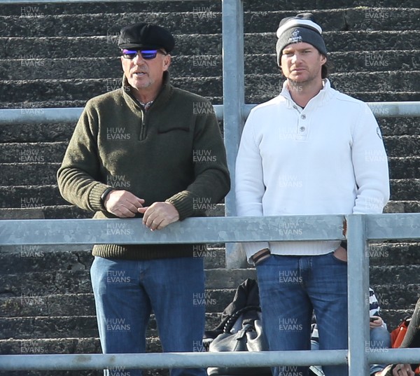 250316 - Wales U18 v Scotland U18, U18 International Series - Sir Ian Botham and Liam Botham watch Jim Botham make his debut for Wales U18s against Scotland