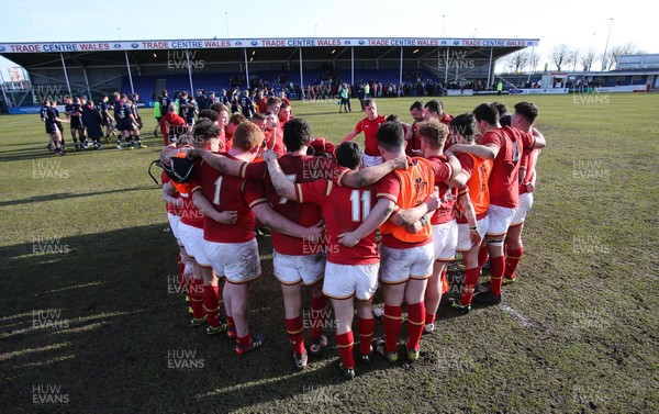 250316 - Wales U18 v Scotland U18, U18 International Series - The Wales U18 team after the match against Scotland