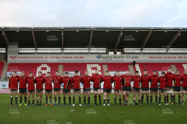 120417 - Wales U18s v Canada U18s - Under 18 International Series - Wales sing the anthem