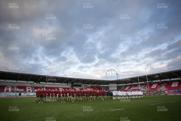 120417 - Wales U18s v Canada U18s - Under 18 International Series - Wales sing the anthem