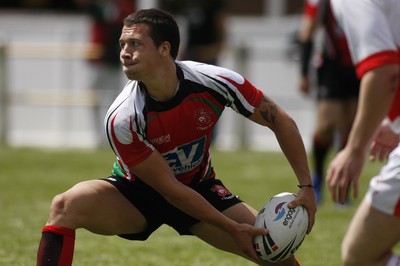 13.06.09 Wales U18's v England Lionhearts U18's The Old Parish, Maesteg -  Kyle Blackmore begins another set for Wales.  
