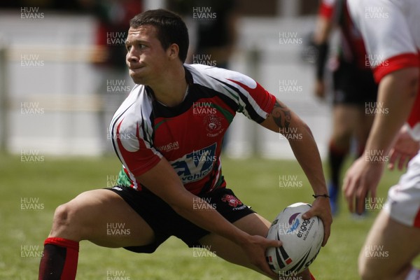 13.06.09 Wales U18's v England Lionhearts U18's The Old Parish, Maesteg -  Kyle Blackmore begins another set for Wales.  