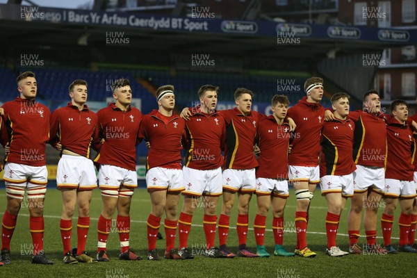 080417 - Wales U18s v Scotland U18s - Under 18 International Series - Wales sing the anthem