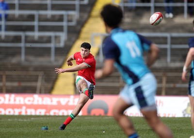 190323 - Wales U18s v Scotland U18s - Friendly - Harri Wilde of Wales kicks the conversion