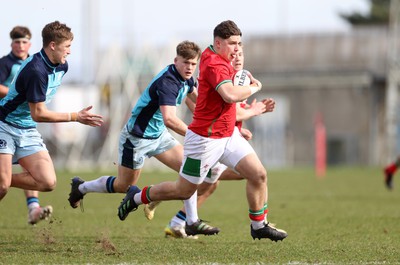 190323 - Wales U18s v Scotland U18s - Friendly - Evan Wood of Wales makes a break