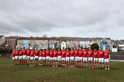 190323 - Wales U18s v Scotland U18s - Friendly - Wales sing the anthem