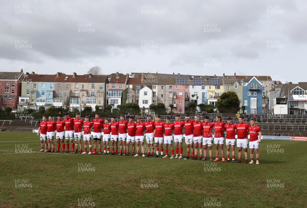 190323 - Wales U18s v Scotland U18s - Friendly - Wales sing the anthem