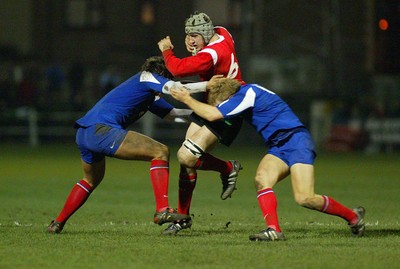 16.03.06...Wales U19 v France U19, Aberavon Wales' Joshua Turnbull is tackled 