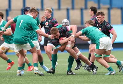 290326 - Wales U19 v Ireland U19 - Noah Williams of Wales charges forward
