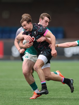 290326 - Wales U19 v Ireland U19 - Rhys Cole of Wales attacks