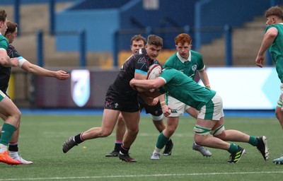 290326 - Wales U19 v Ireland U19 - Jack Hoskins of Wales looks to attack