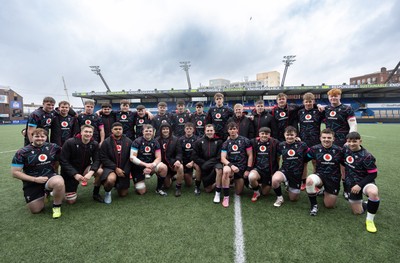 290326 - Wales U19 v Ireland U19 - The Wales U19 team at the end of the match