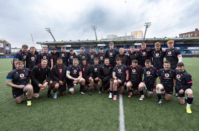290326 - Wales U19 v Ireland U19 - The Wales U19 team at the end of the match
