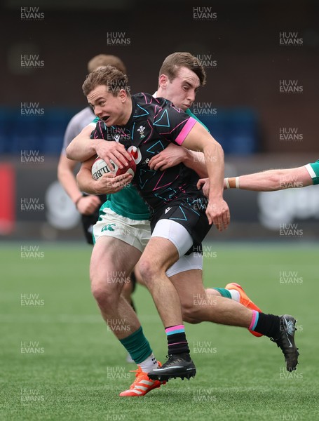 290326 - Wales U19 v Ireland U19 - Rhys Cole of Wales attacks