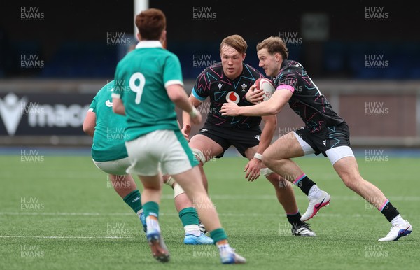 290326 - Wales U19 v Ireland U19 - Bailey Cutts of Wales attacks