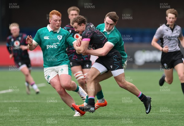 290326 - Wales U19 v Ireland U19 - Rhys Cole of Wales attacks
