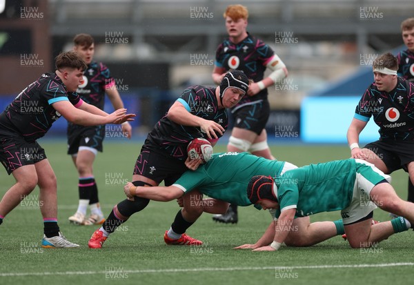 290326 - Wales U19 v Ireland U19 - Hudson Nevin of Wales charges forward