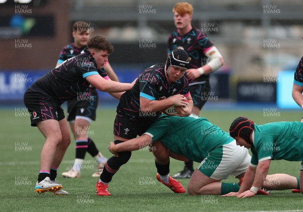 290326 - Wales U19 v Ireland U19 - Hudson Nevin of Wales charges forward