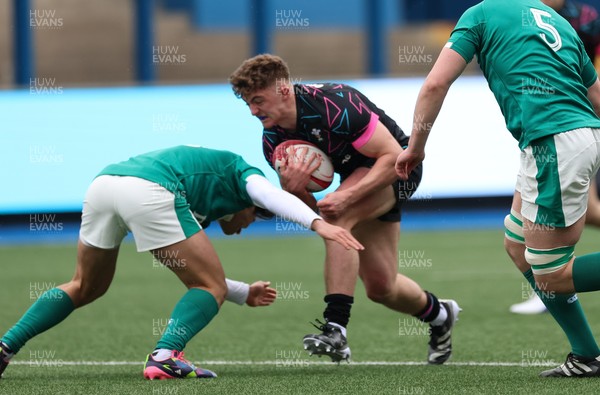 290326 - Wales U19 v Ireland U19 - Sam Morgan of Wales charges forward