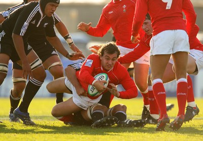 U19 Rugby World Cup, Ravenhill, 5/4/2007 New Zealand vs Wales Luke Ford under pressure for Wales 