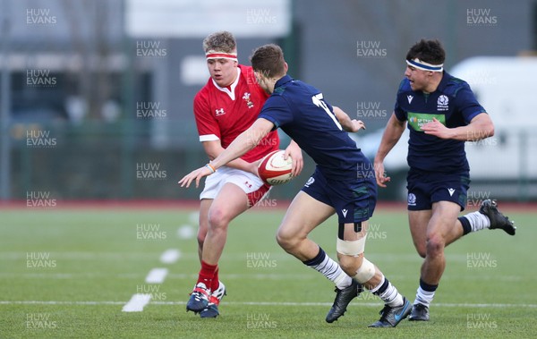 081219 - Wales U19 v Scotland U19, Age Grade International match - Brodie Coglan of Wales charges forward