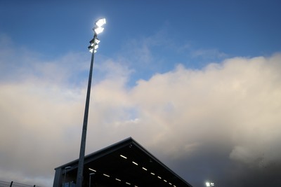 191225 - Wales U19s v England U19s - International Friendly - General View of Ystrad Mynach floodlights