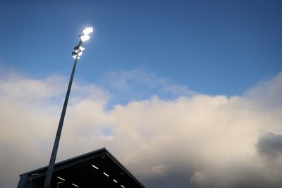 191225 - Wales U19s v England U19s - International Friendly - General View of Ystrad Mynach floodlights