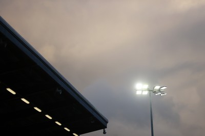 191225 - Wales U19s v England U19s - International Friendly - General View of Ystrad Mynach floodlights