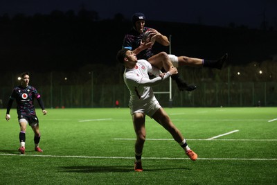 191225 - Wales U19s v England U19s - International Friendly - Dylan Scott of Wales gets the high ball to score a try