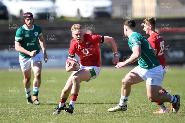 060425 - Wales U19s v Ireland U19s - Lewis Edwards of Wales U19s is challenged by Daragh O’Dwyer of Ireland U19s