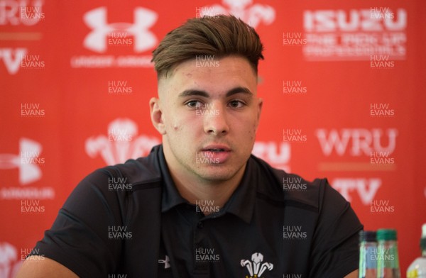230518 - Wales U20 Media Conference - Taine Basham during media conference ahead of the World Rugby U20 Championship