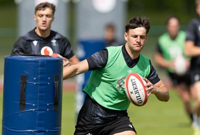 090626 - Wales U20 Rugby Training - Sion Davies during a training session ahead of the U20 World Cup in Georgia