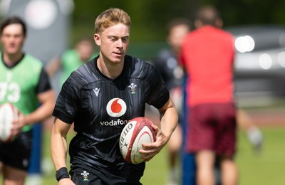 090626 - Wales U20 Rugby Training - Lewis Edwards during a training session ahead of the U20 World Cup in Georgia