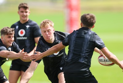 090626 - Wales U20 Rugby Training - Lewis Edwards during a training session ahead of the U20 World Cup in Georgia