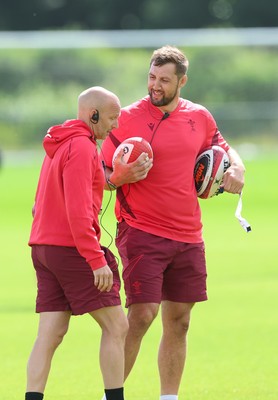 090626 - Wales U20 Rugby Training - Wales u20 coach Josh Turnbull and Wales u20 head coach Richard Whiffin during a training session ahead of the U20 World Cup in Georgia