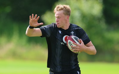 090626 - Wales U20 Rugby Training - Lewis Edwards during a training session ahead of the U20 World Cup in Georgia