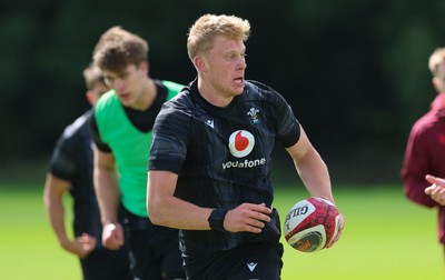 090626 - Wales U20 Rugby Training - Lewis Edwards during a training session ahead of the U20 World Cup in Georgia