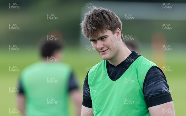 090626 - Wales U20 Rugby Training - Oscar Rees during a training session ahead of the U20 World Cup in Georgia