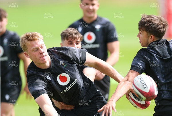 090626 - Wales U20 Rugby Training - Lewis Edwards during a training session ahead of the U20 World Cup in Georgia