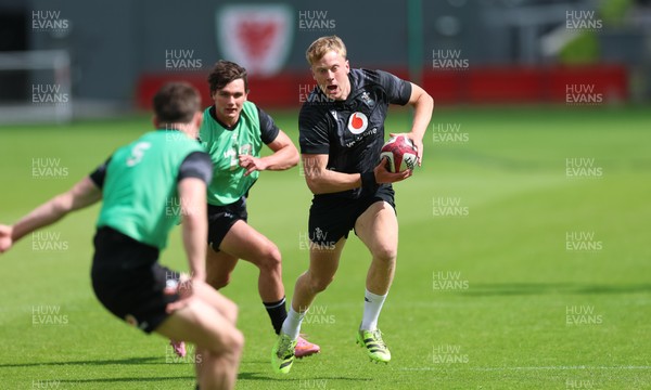 090626 - Wales U20 Rugby Training - Lewis Edwards during a training session ahead of the U20 World Cup in Georgia